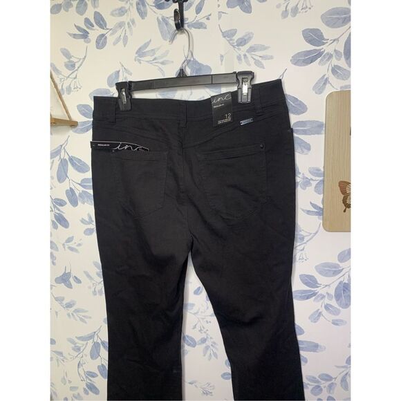 INC Distressed Denim Angled Mop Hem Black Pants Size 12 NWT - Picture 7 of 8